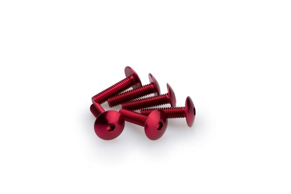 Blister 6 Tornillos Abombado M6X25MM. C/rojo