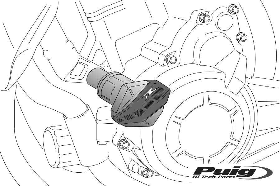 Protector motor Kawasaki ZX-10R 2004-2005 Puig negros