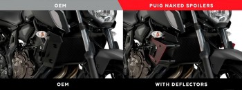 Alerones downforce laterales naked Yamaha MT-07 2018-2020 rojos