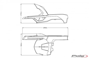 Guardabarros trasero BMW F900R /XR 2020-2024 simil carbono