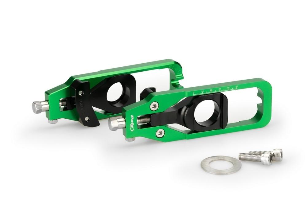 Tensores cadena aluminio CNC BMW M1000R 2023-2024, S1000R 2014-2024, S1000RR 2009-2018 verdes