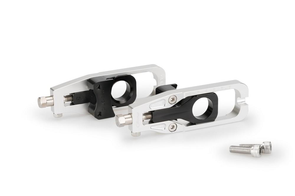 Tensores cadena aluminio CNC Kawasaki ZX-6R 2013-2017 y 2024- platas