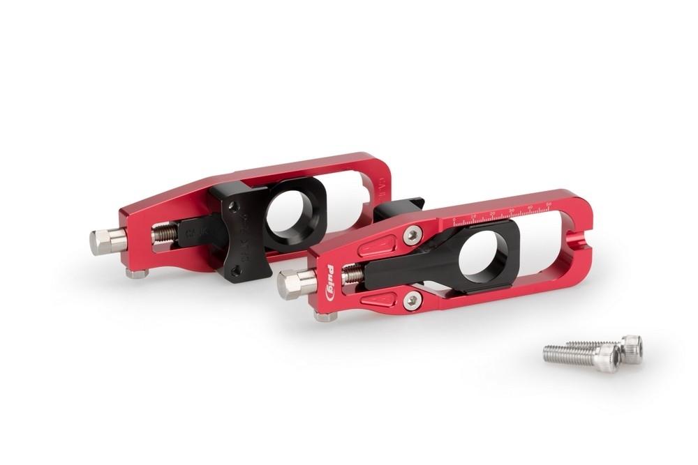 Tensores cadena aluminio CNC Kawasaki ZX-6R 2013-2017 y 2024- rojos