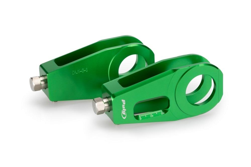 Tensores cadena aluminio CNC Yamaha YZF-R6 2006-2016 verdes
