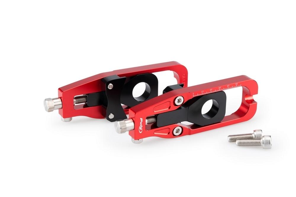 Tensores cadena aluminio CNC Kawasaki Z900 2017-2024 rojos