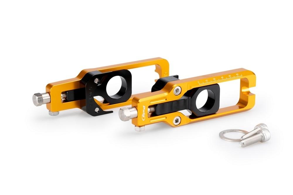 Tensores cadena aluminio CNC Kawasaki ZX-10R 2016-2024, ZX-10RR 2021-2024 color oro