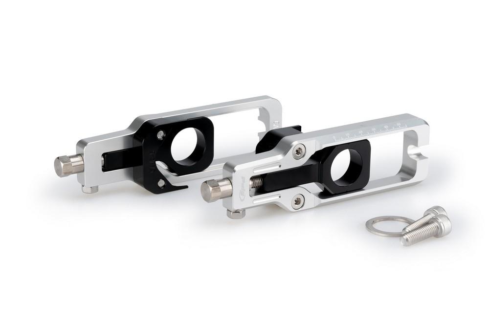 Tensores cadena aluminio CNC Kawasaki ZX-10R 2016-2024, ZX-10RR 2021-2024 platas
