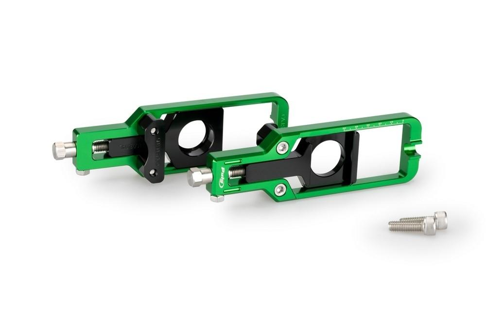 Tensores cadena aluminio CNC Suzuki GSX-S 1000 2015-2024, GSX-S 1000 GX 2024 verdes