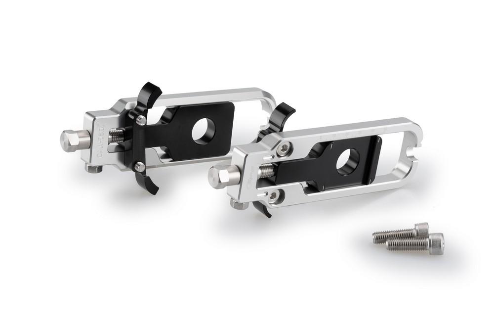 Tensores cadena aluminio CNC Honda CB500 Hornet 2024, CB750 Hornet 2023-2024 platas