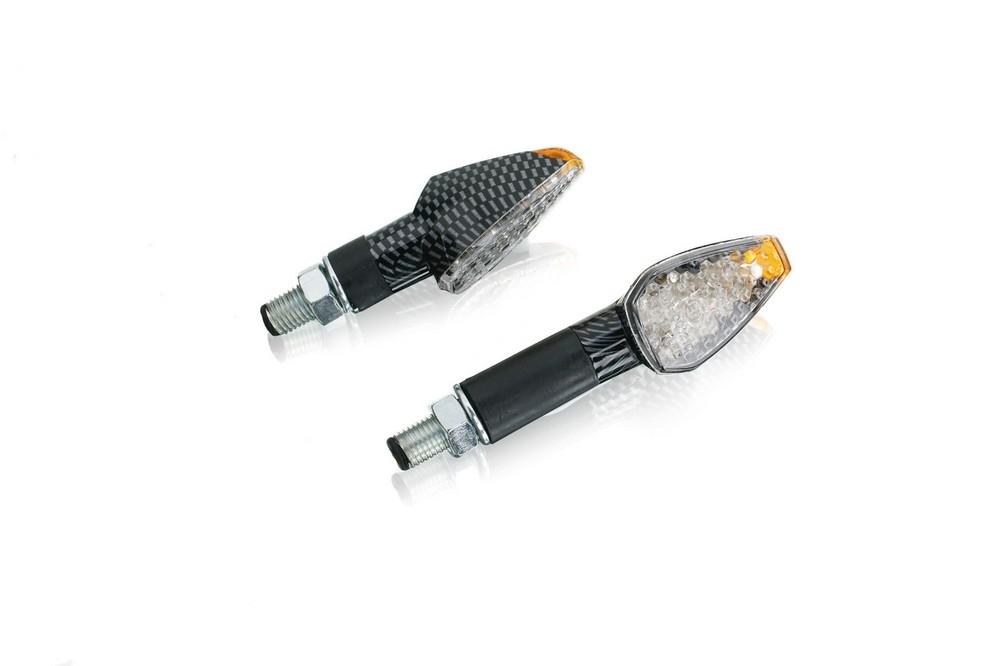 Intermitentes Puig Peak brazo corto simil carbono de leds homologados  (par)