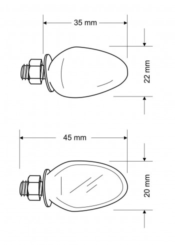 Intermitentes Puig Minimal a leds homologados negros brazo corto  (par)