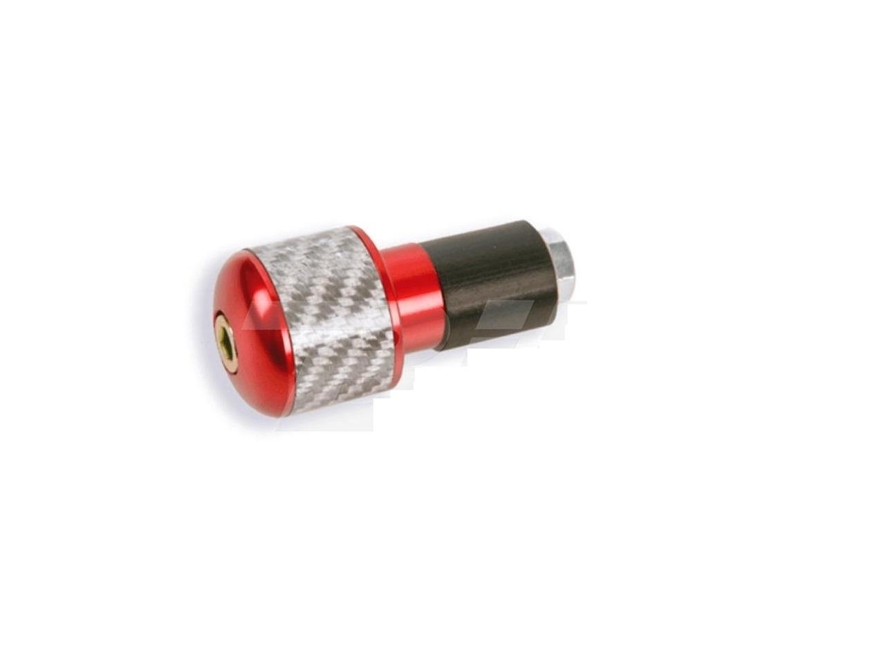 Contrapesos manillar universales 13,5mm V-Parts simil carbono-rojos