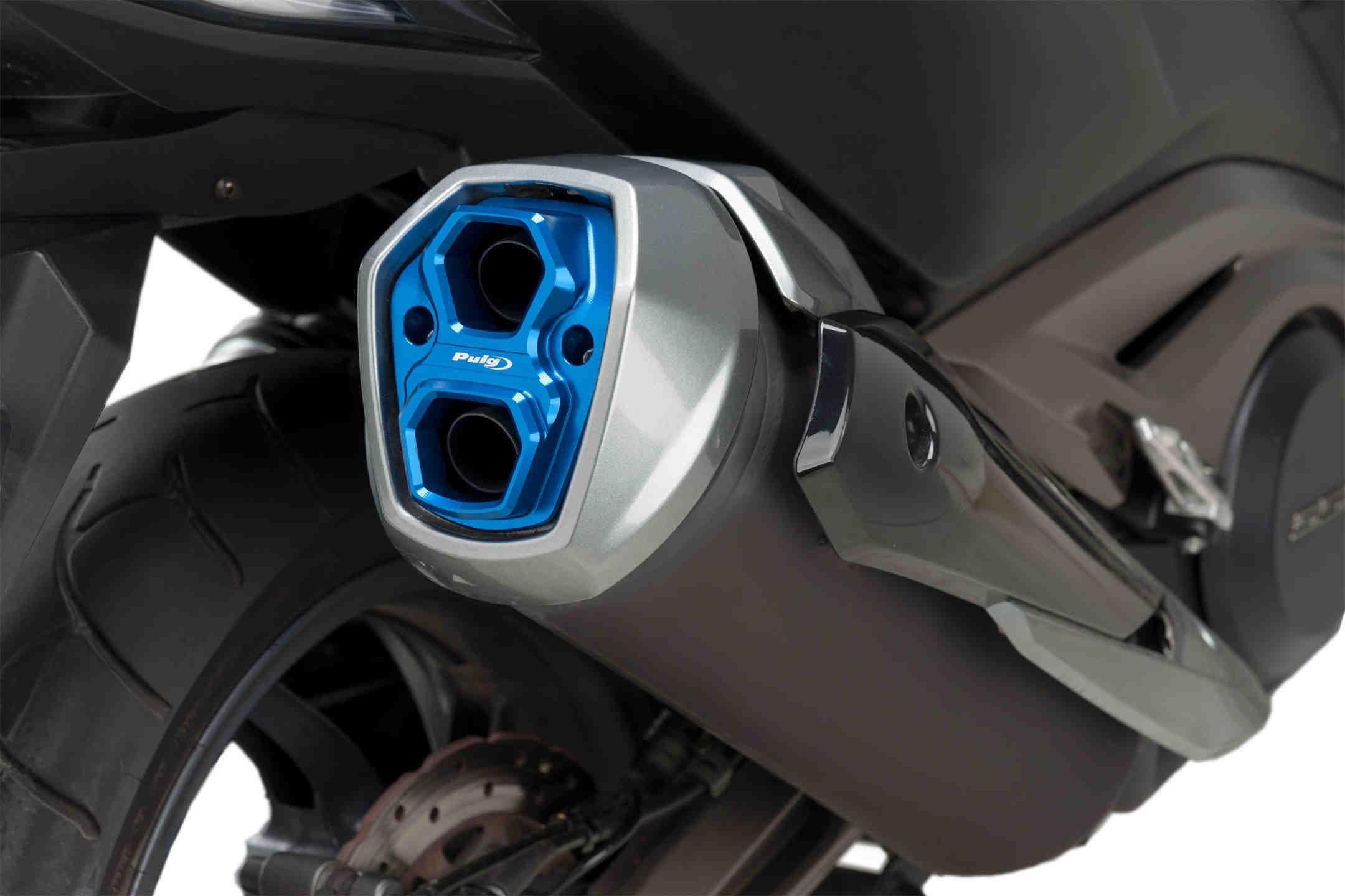 Tapa final escape Kymco AK550 /Premium 2017-2024 azul