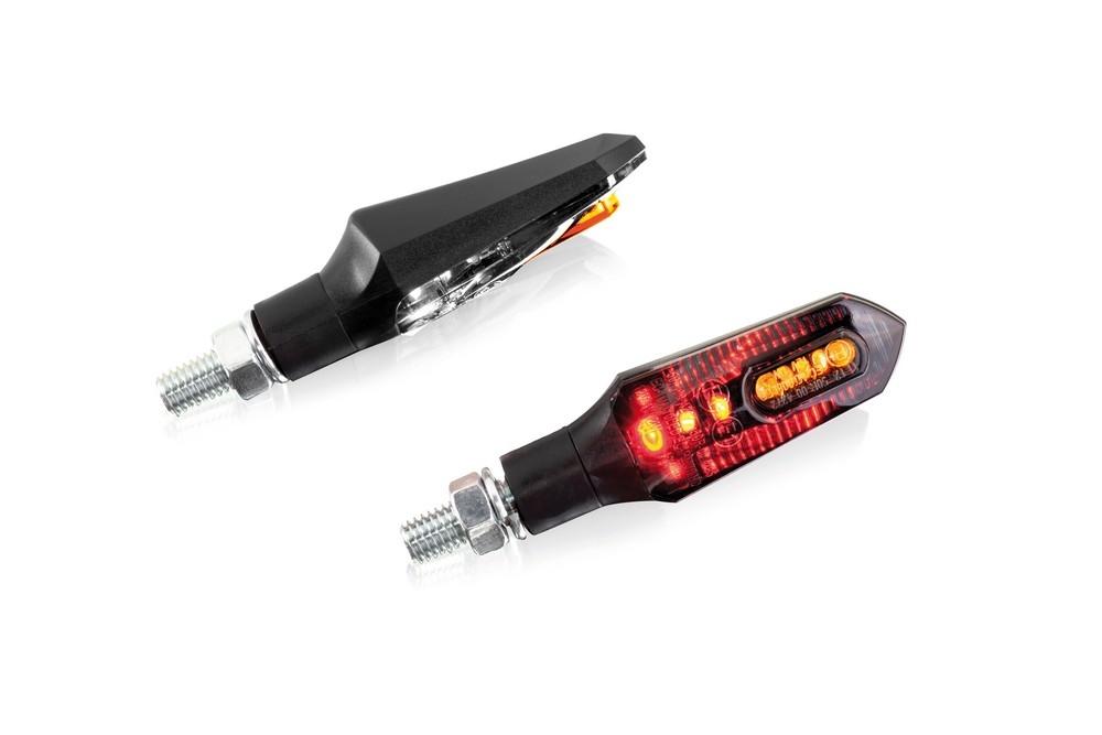 Intermitentes Puig Stick a leds traseros con luz de frenado+posicion  homologados negros  (par)