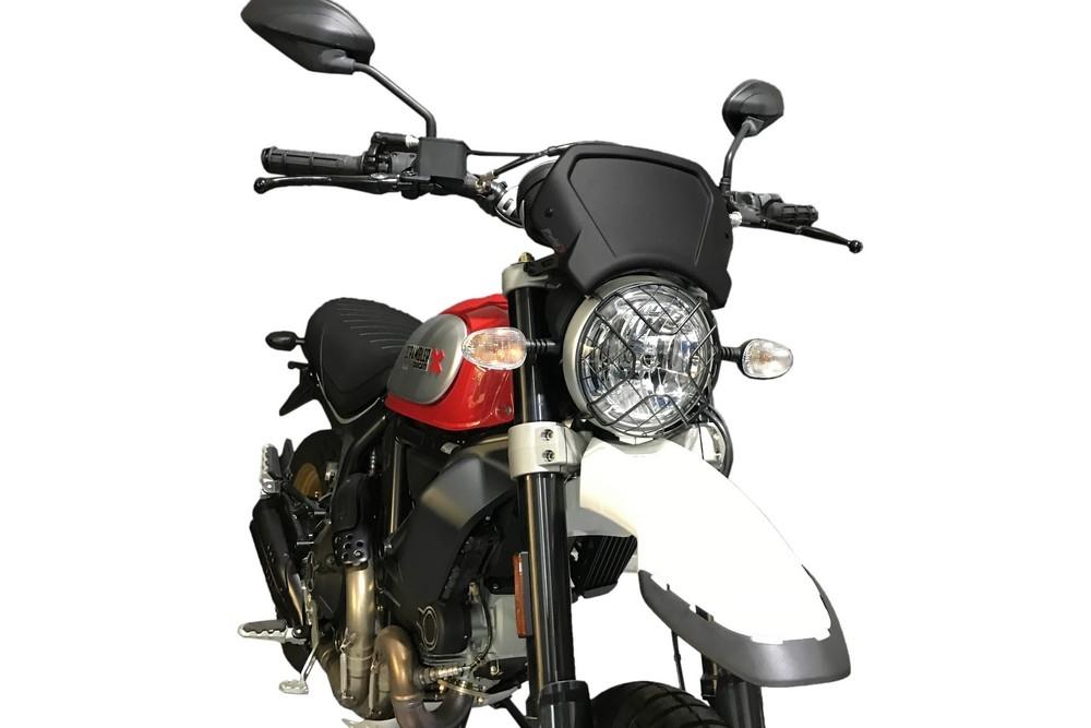 Placa frontal aluminio Ducati Scrambler 100 2017-2024 negra