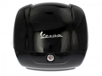 Baul 36L Vespa GTS, GTV, Super  Negro brillo 94 respaldo negro