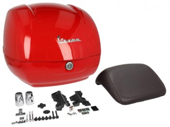 Baul 36L Vespa GTS, GTV, Super Rojo Dragon 894 respaldo negro