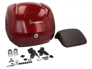 Baul 36L Vespa GTS, GTV, Super Rojo Mosto 880/A respaldo negro
