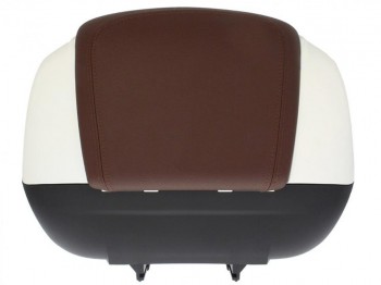Baul 37L Piaggio Beverly, Medley, MP3 Blanco Perla 566 respaldo marron