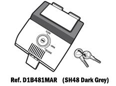 Mecanismo cierre baul Shad SH48 gris oscuro